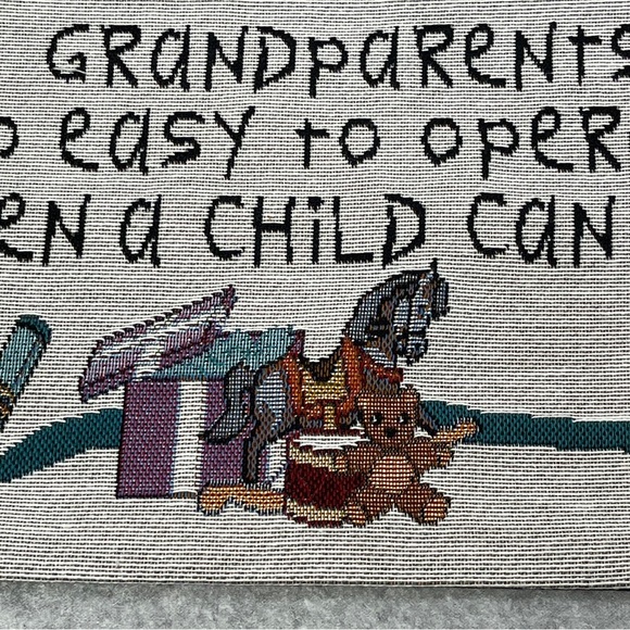 Grandparents Easy to Operate Tapestry Style Wall Hanging Dowel Ribbon - Picture 7 of 10